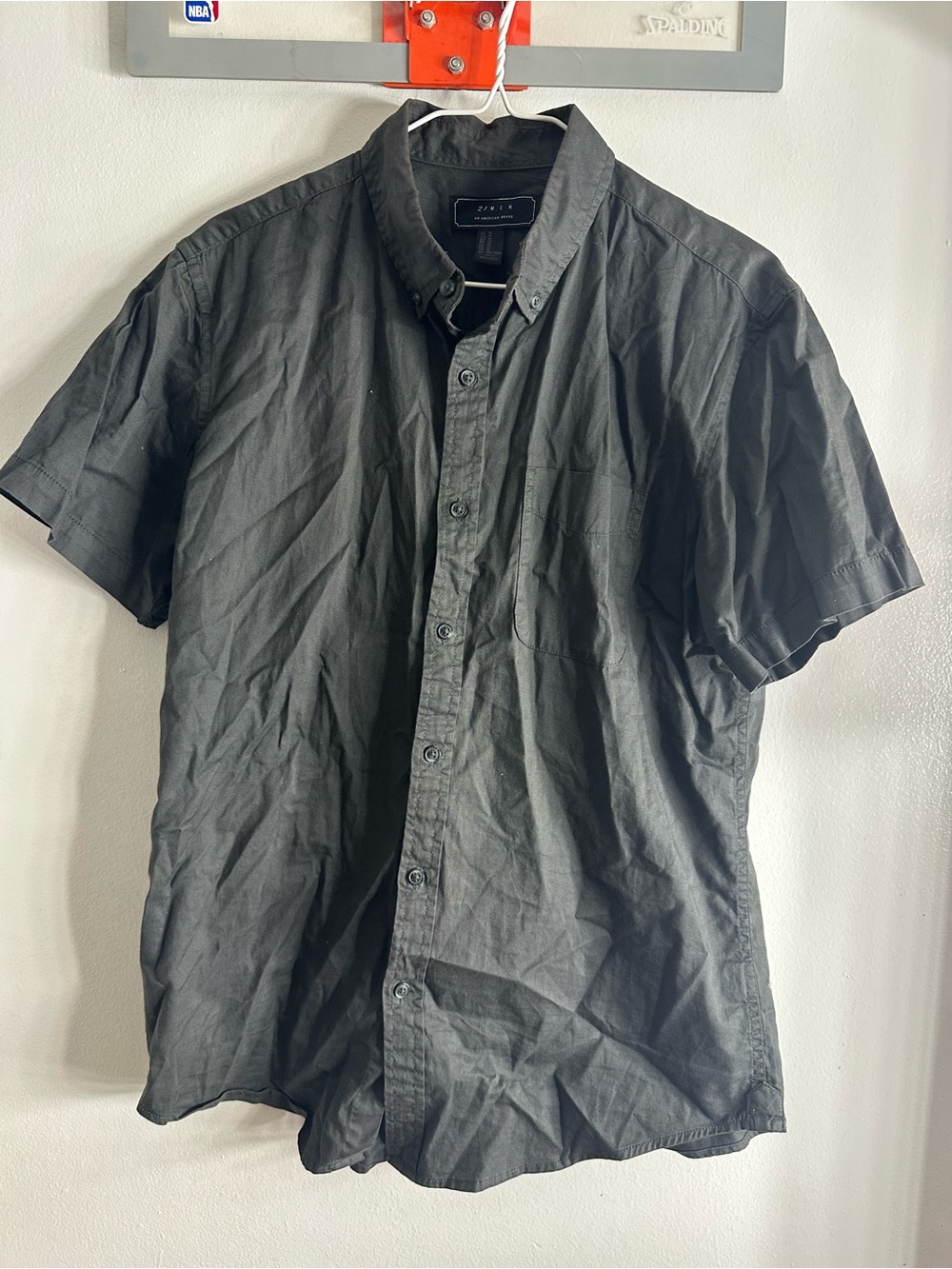 21men Black Short-Sleeve Button-Down Casual Shirt